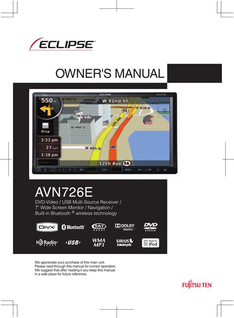 Eclipse Fujitsu Ten AVN726E Manual pdf manual